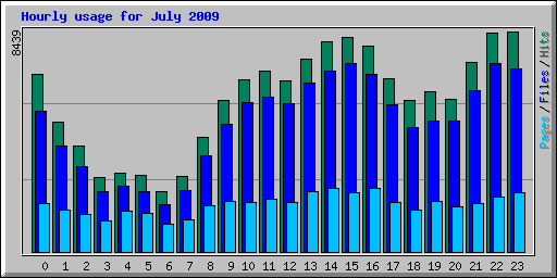 Hourly usage for July 2009