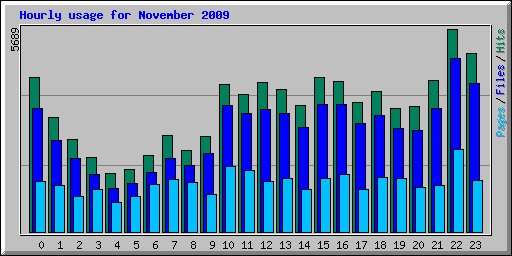 Hourly usage for November 2009