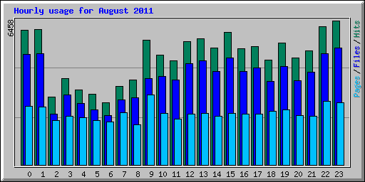 Hourly usage for August 2011
