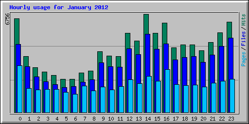 Hourly usage for January 2012